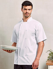 Studded Front Short Sleeve Chef´s Jacket