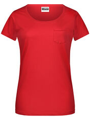 James&Nicholson - Ladies  T Pocket Black Heather Navy Black White Red /Titelbild