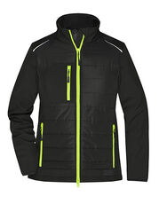 James&Nicholson - Ladies  Hybrid Jacket Black Navy Carbon Neon Orange Neon Yellow /Titelbild