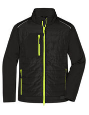 James&Nicholson - Men s Hybrid Jacket Navy Black Carbon Neon Orange Neon Yellow /Titelbild