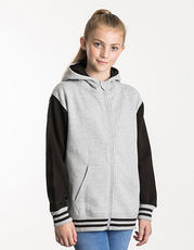 Just Hoods - Kids Urban Varsity Zoodie Jet Black Oxford Navy Heather Grey Fire Red /Titelbild