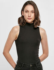 Build Your Brand - Ladies Sleeveless Turtleneck Body Black White /Titelbild