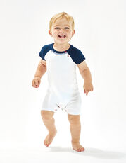 Babybugz - Baby Baseball Playsuit White Heather Grey Melange Navy Red /Titelbild