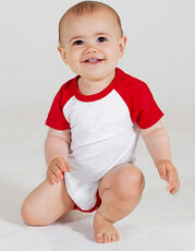 Larkwood - Essential Short Sleeved Baseball Bodysuit White Navy Red Heather Grey /Titelbild