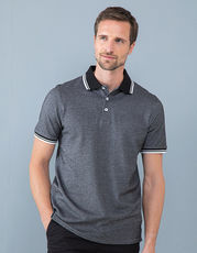 Henbury - Men`s 2-Tone Pique Tipped Polo Shirt Blue Black White /Titelbild