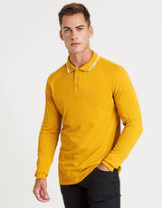 Just Polos - Long Sleeve Tipped 100 Polo Oxford Navy Deep Black Mustard White /Titelbild