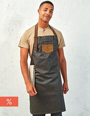 Premier Workwear - Division Waxed Look Denim Bib Apron With Faux Leather /Titelbild