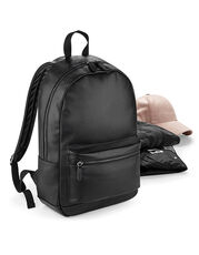 BagBase - Faux Leather Fashion Backpack Black /Titelbild