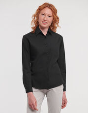 Russell Collection - Ladies  Long Sleeve Classic Pure Cotton Poplin Shirt White Black /Titelbild