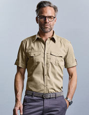 Men´s Roll Short Sleeve Fitted Twill Shirt