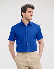 Russell Collection - Men s Short Sleeve Tailored Oxford Shirt Bright Royal Black Bright Navy Oxford Blue White /Titelbild