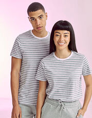 SF Men - Unisex Striped T White Heather Grey Oxford Navy /Titelbild