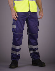 Hi-Vis Cargo Trousers With Knee Pad Pockets