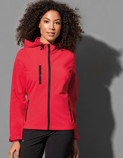 Stedman  - Softest Shell Hooded Jacket Women Black Opal Crimson Red /Titelbild