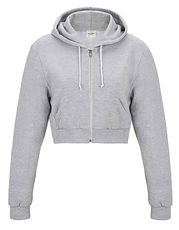 Just Hoods - Girlie Cropped Zoodie Jet Black Heather Grey /Titelbild