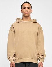 Build Your Brand - Acid Washed Oversize Hoody Black Asphalt U. Beige /Titelbild