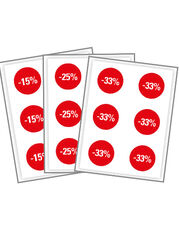 Verbrauchsmaterial - Sticker - Prozente 25% 33% 15% /Titelbild