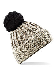 Twist-Knit Pom Pom Beanie