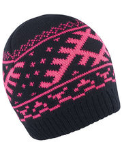 Result Winter Essentials - Nordic Knitted Hat Black Hot Pink /Titelbild