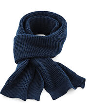 Beechfield - Classic Waffle Knit Scarf Black French Navy /Titelbild