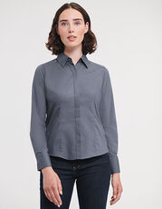 Ladies´ Long Sleeve Fitted Polycotton Poplin Shirt