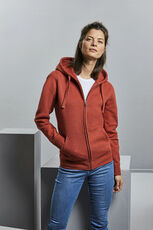 Ladies´ Authentic Melange Zipped Hood Sweat