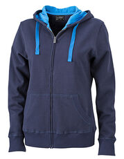 James&Nicholson - Ladies  Hooded Jacket Green Cobalt Black Navy Dark Orange Red Carbon /Titelbild