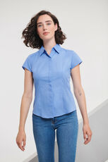 Ladies´ Cap Sleeve Fitted Polycotton Poplin Shirt