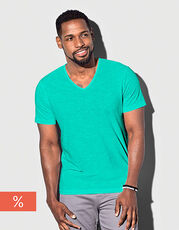 Stedman  - Shawn Slub V-Neck True Blue Bahama Green Crimson Red /Titelbild