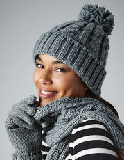 Beechfield - Cable Knit Melange Beanie Oatmeal Burgundy Mustard Navy Black Light Grey /Titelbild