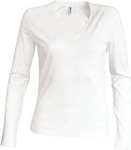 Kariban | K382 Damen V-Ausschnitt T-Shirt langarm