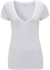Damen Jersey V-Ausschnitt T-Shirt