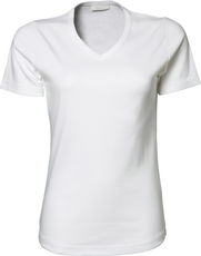 Damen Interlock V-Neck T-Shirt