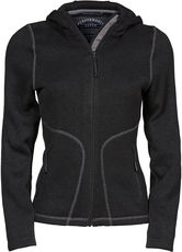 Damen Kapuzen Strickfleece Jacke