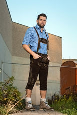 Herren Lederhose lang