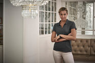 Damen V-Ausschnitt Luxury Stretch Piqué Polo