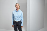 Popeline Stretch Bluse langarm