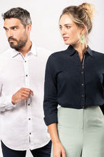 Leinen Bluse langarm