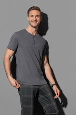 Herren Henley Slub T-Shirt