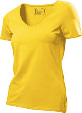 Damen Stretch T-Shirt mit V-Ausschnitt