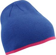 Strick Beanie mit Kontraststreifen