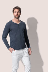 Herren Henley T-Shirt langarm