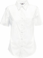 F.O.L. | Lady-Fit Poplin Shirt SSL Popeline Bluse kurzarm