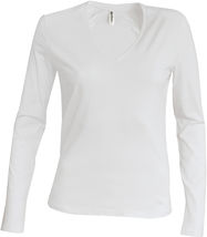 Damen V-Neck T-Shirt langarm