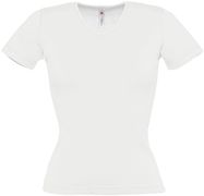 Damen Ripp V-Ausschnitt T-Shirt